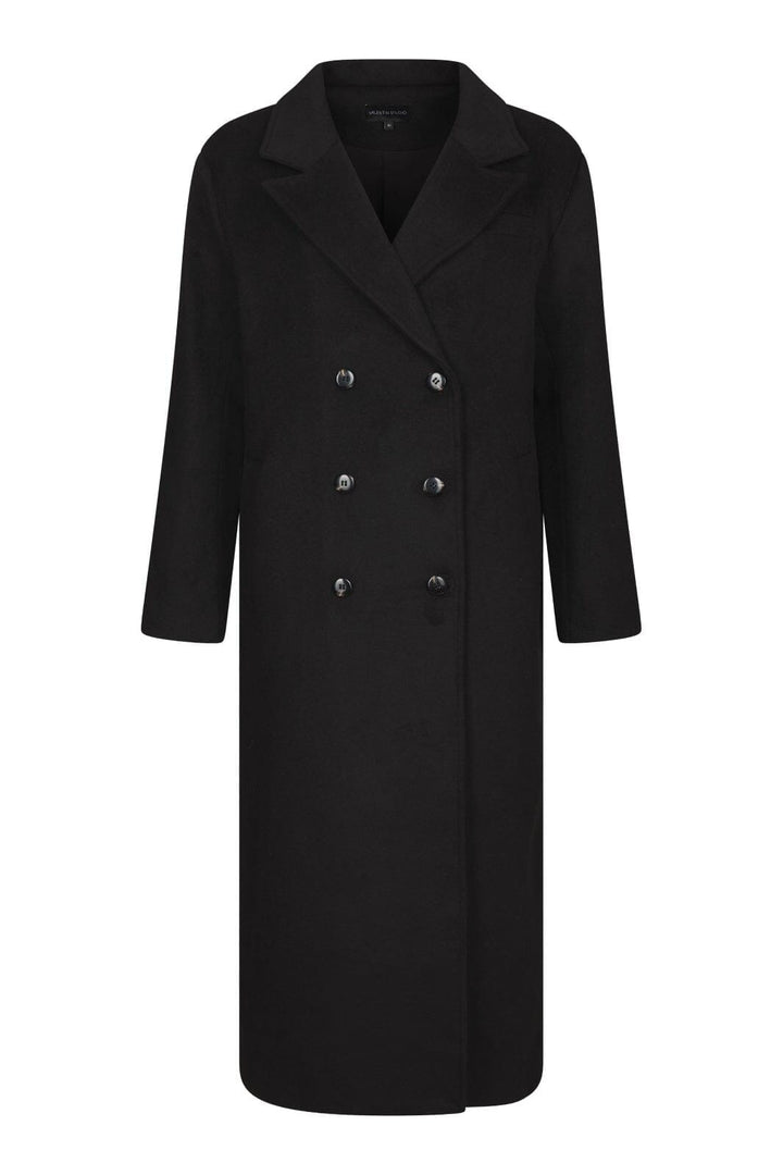 Valentin Studio - Boyfriend Wool Coat 160854 - 100 - Black Frakker 