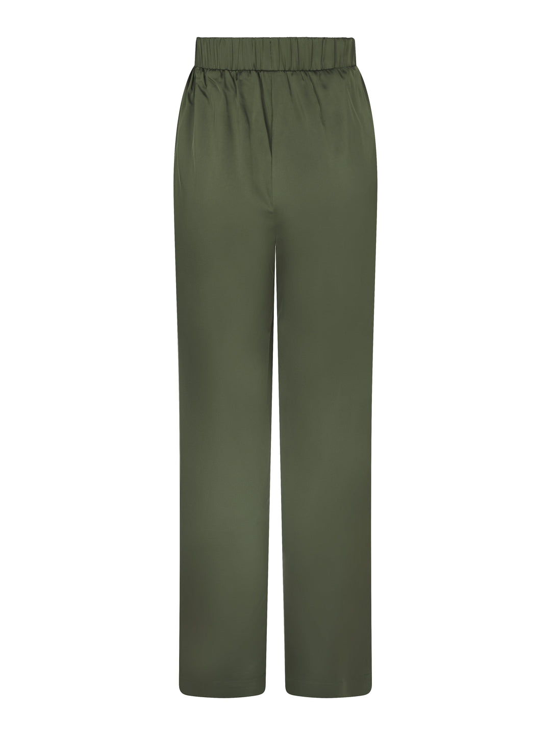 Valentin Studio - Comfy Solid Satin Pants 168094 - 437 - Dark Army Bukser 