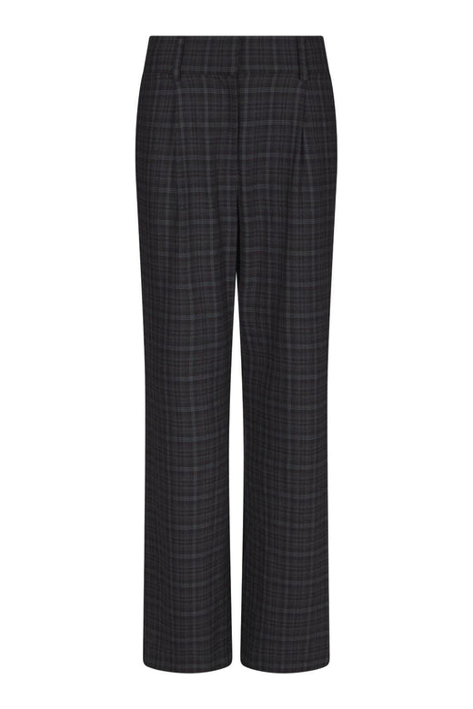 Valentin Studio - Pretty Check Pants Wide 169427 - 104 - Dark Grey Bukser 