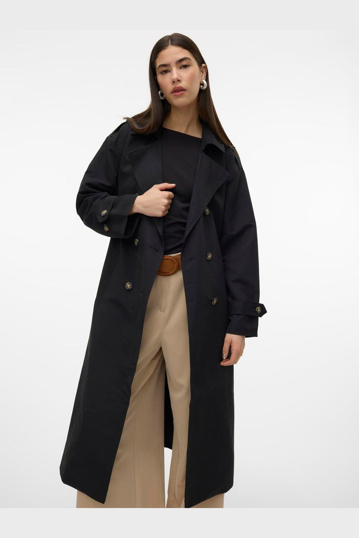 Vero Moda - Vmchloe Long Trenchcoat - 4450192 Black