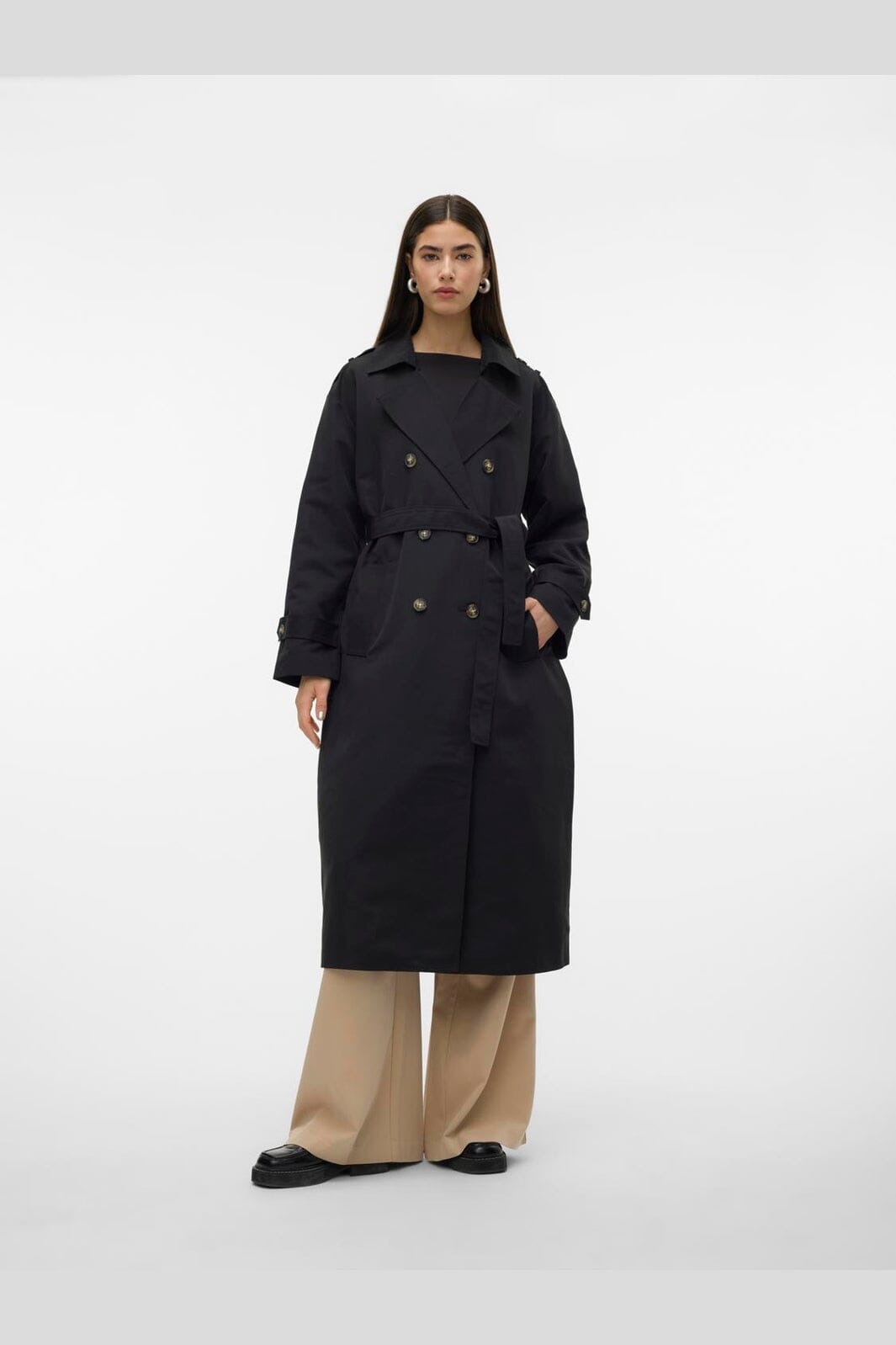 Vero Moda - Vmchloe Long Trenchcoat - 4450192 Black