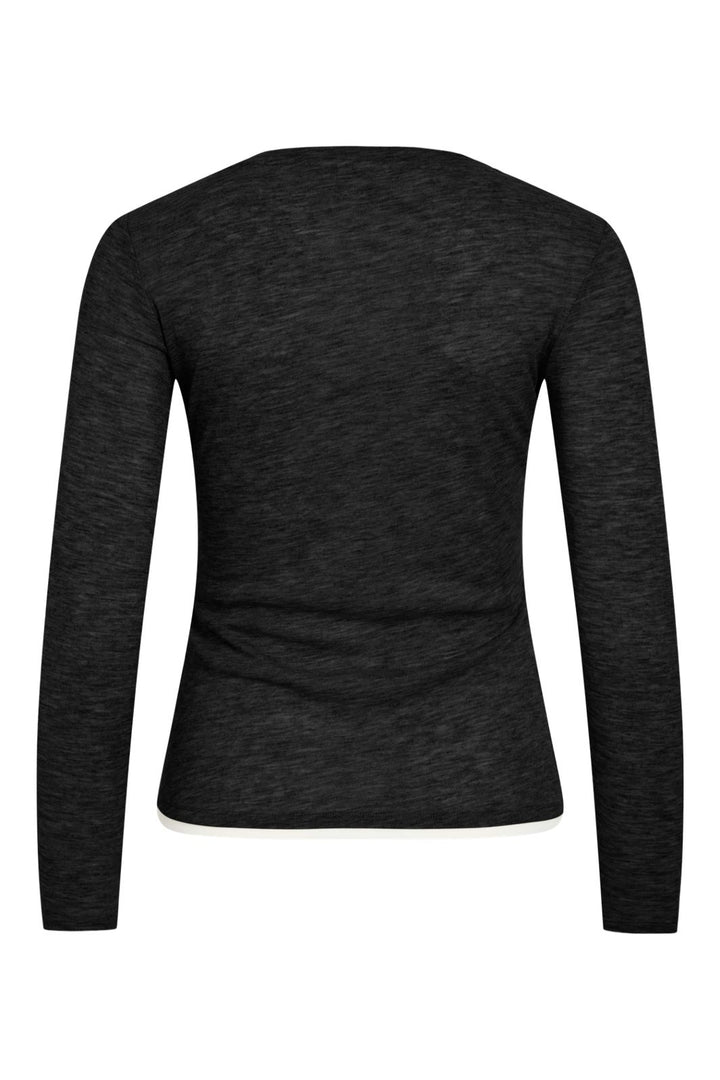 Vila - Vielianne O-Neck L/S Top - 5210552 Black Beauty Snow White