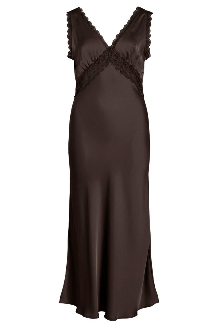 Vila - Viemily S/L Midi Dress - 5163911 Coffee Bean
