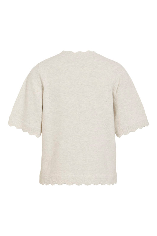 Vila - Vinikolina O-Neck 2/4 Knit Top - 5106380 Super Light Natural Melan
