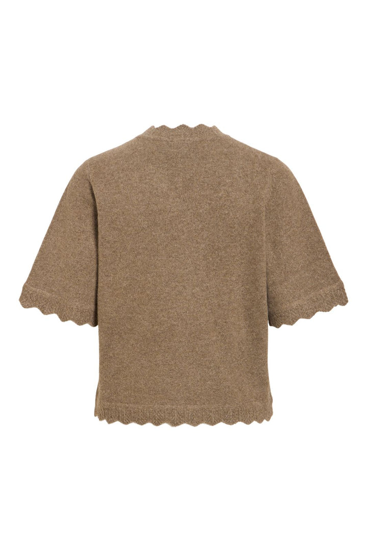 Vila - Vinikolina O-Neck 2/4 Knit Top - 5106381 Falcon Melange