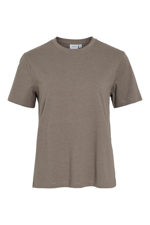 Vila - Vinora S/S T-Shirt - 4897705 Falcon Melange