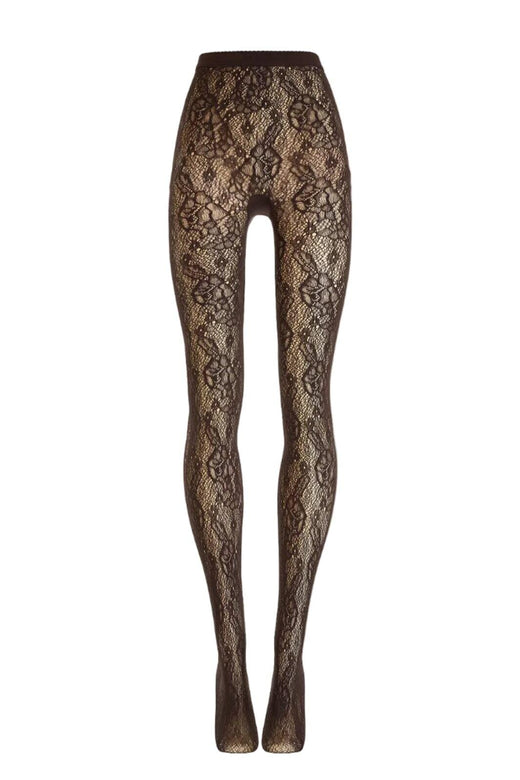 Wolford - Infinite Rose Net Tights 19478 - 4870 Dark Wood Strømpebukser 