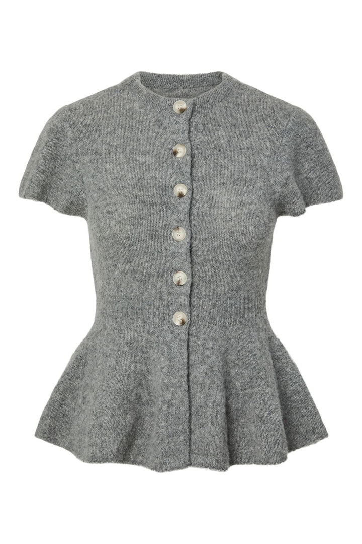YAS - Yasenya Ss Knit Cardigan - 5137006 Medium Grey Melange
