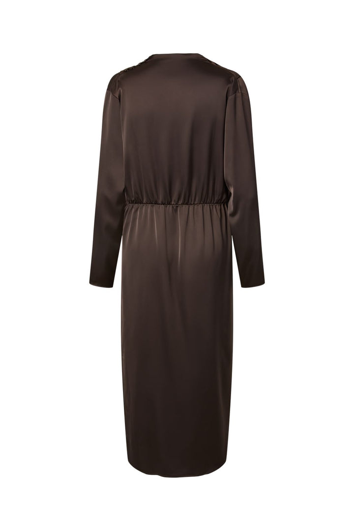 YAS - Yaspella Ls Funnel Neck Long Dress - 5238000 Chocolate Brown