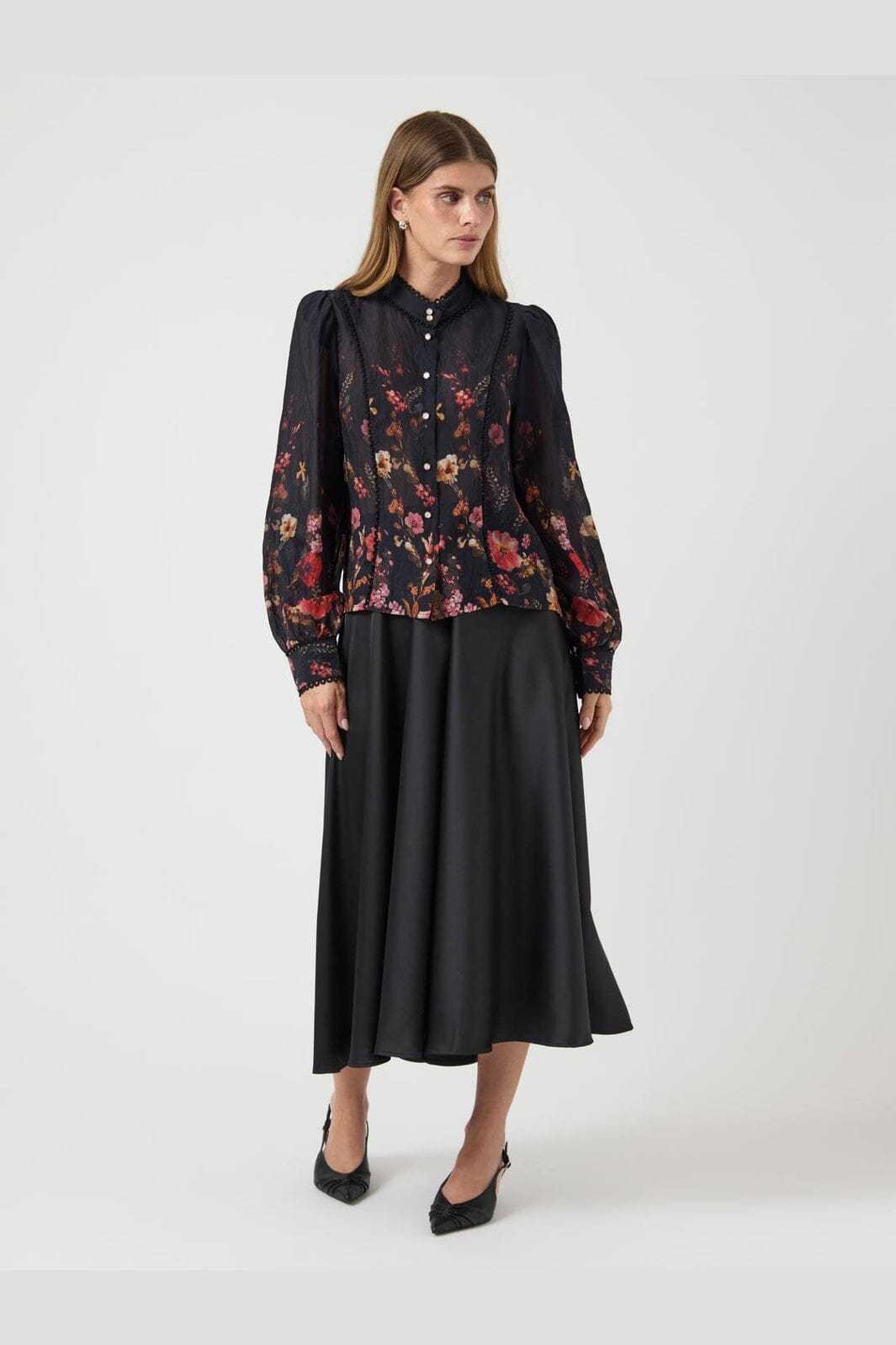 YAS - Yasromantica Ls Shirt - 4850512 Black Romantica Aop