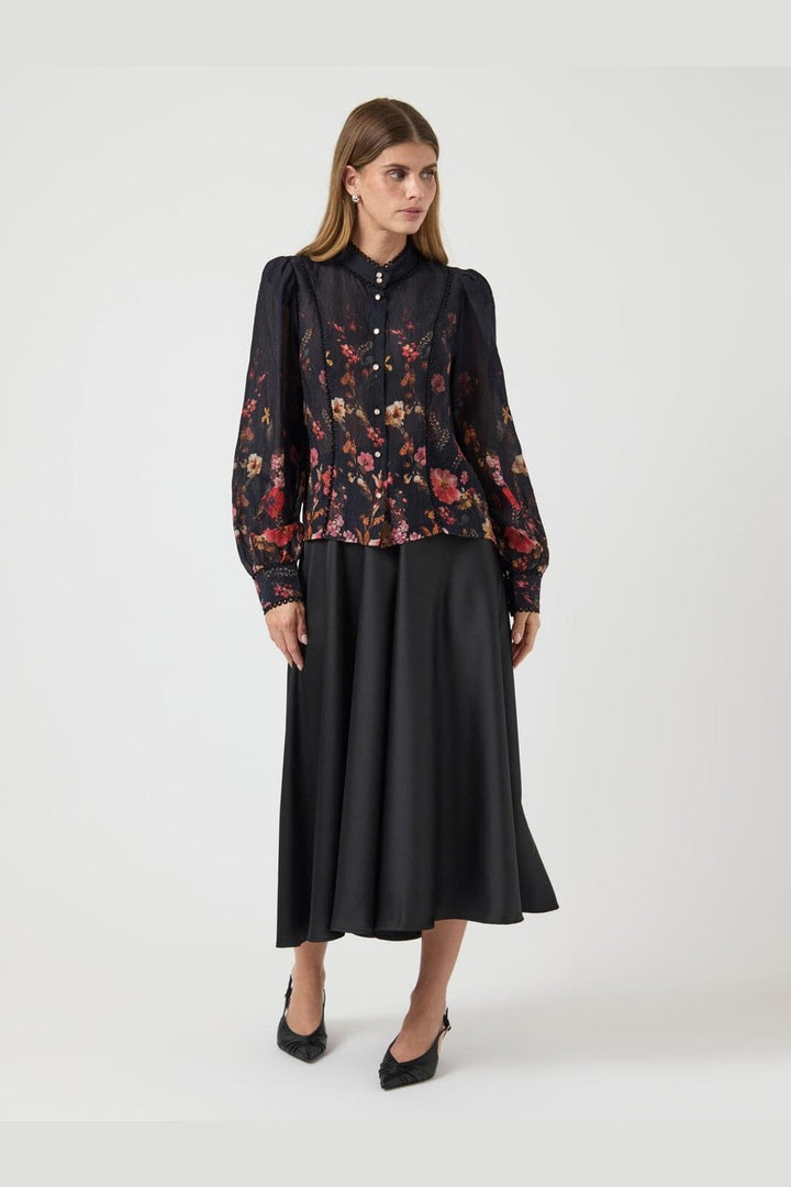YAS - Yasromantica Ls Shirt - 4850512 Black Romantica Aop