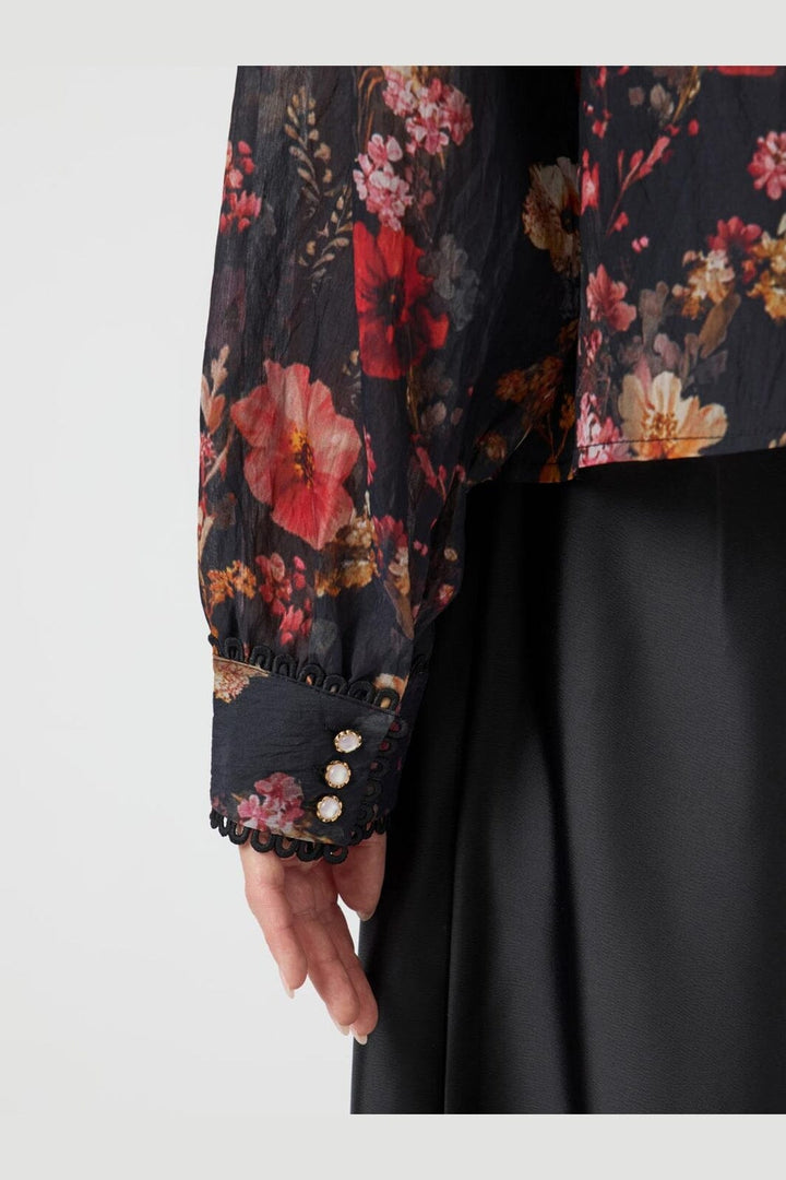 YAS - Yasromantica Ls Shirt - 4850512 Black Romantica Aop