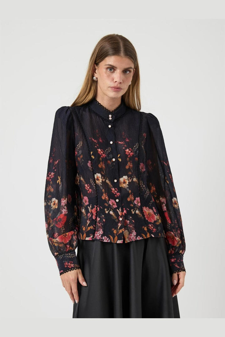 YAS - Yasromantica Ls Shirt - 4850512 Black Romantica Aop