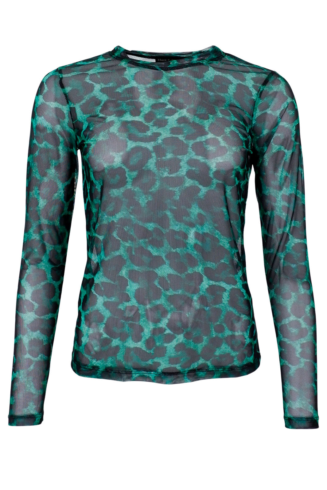 Forudbestilling - Black Colour - Bcflorence Mesh Blouse - Green Leo (2022-08-31) Bluser 