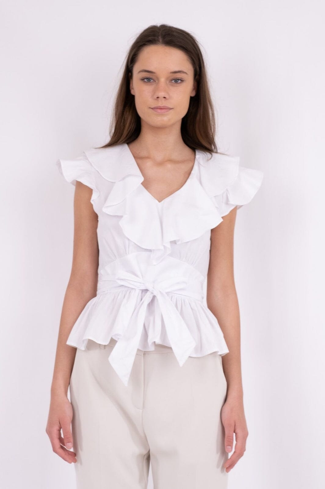 Forudbestilling - Neo Noir - Joseline Poplin Top - White (Juni) Bluser 