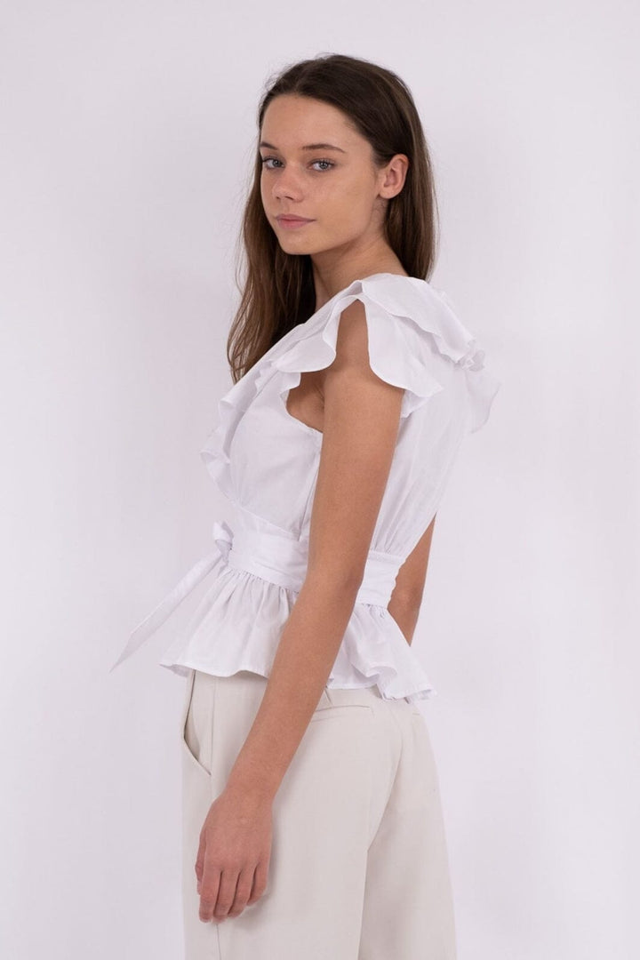 Forudbestilling - Neo Noir - Joseline Poplin Top - White (Juni) Bluser 