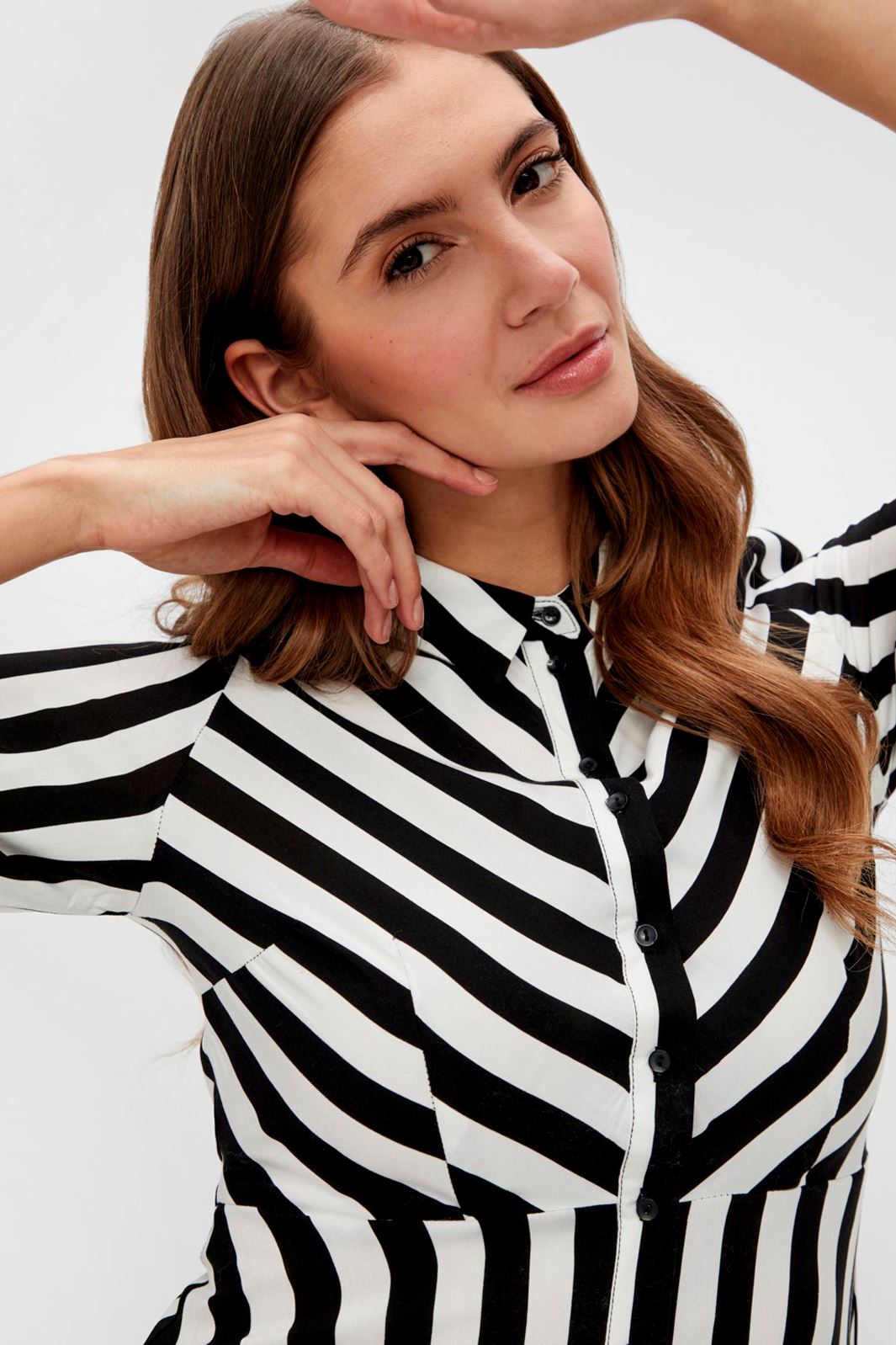Forudbestilling - Y.A.S - YasSavanna Long Shirt Dress - Black W. White Stripes (Slut Januar) Kjoler 
