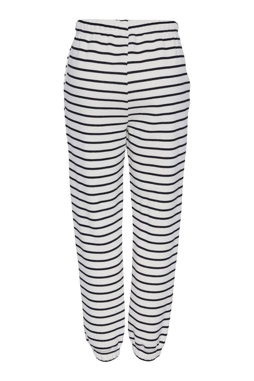 Pieces - Pcchilli Sweat Pants Stripes - 4410010 Cloud Dancer Black Bukser 
