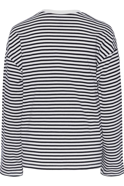Pieces - Pcsadie Ls Top - 4402428 Cloud Dancer Black Bluser 